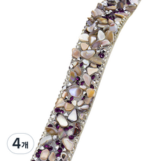 Misoroun 珠寶水鑽裝飾貼紙 2cm, 紫色線條, 4個