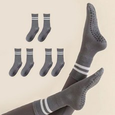 Edelrine 女款雙線運動皮拉提斯中筒襪, 3個, 灰色