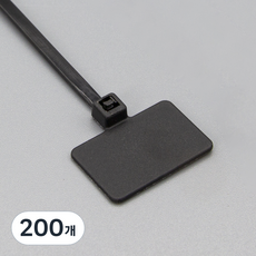 Soltop 電線整理標籤束帶 中斷, 黑色, 200個