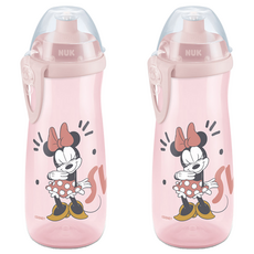 NUK 矽膠吸嘴運動水壺, 2個, 米妮, 450ml