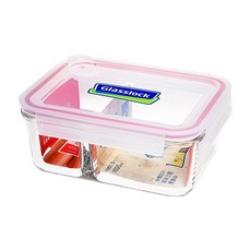 Glasslock 格拉氏洛克 長型強化玻璃微波分隔保鮮盒 1L, MCRK100A, 1個