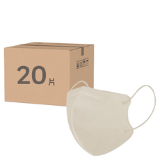 COMFIZ 康菲 涼感成人立體醫療口罩 單片包裝, 10片, 2盒, 白拿鐵