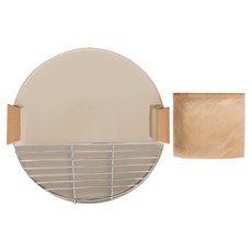 ANDY MAY2 明洞不沾燒烤盤 附把手 + 烤網架 + 收納袋 奶茶色, 1組, 36cm