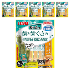 이나바 강아지 츄르또 구강건강케어 간식 6p DS-347, 혼합맛(닭가슴살/치즈), 90g, 6개