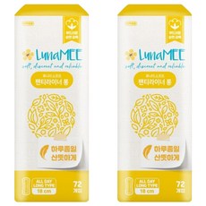 LunaMEE 輕柔護墊, 18cm, 72片, 2包