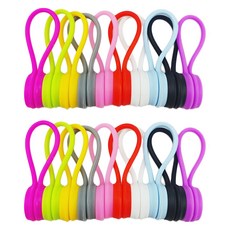 MaDaKkuMi 矽膠束線帶 磁吸式線材固定器 10種 x 2入, 1套, 隨機出貨