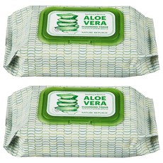 네이처리퍼블릭 수딩앤모이스처 알로에베라 클렌징 티슈, 2개, 80매입