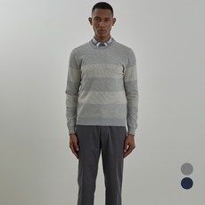 INDIAN 男款色塊圖案圓領針織衫 MIUBR5S1161