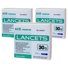 에이스 프리미엄 란셋 30G, 3개, 100개입