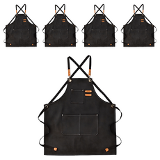 YoungMarket 帆布圍裙, 5個, 黑色