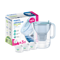 BRITA eco Style永續版純淨濾水壺 + MXPRO全效型濾芯 3個, 藍色, 1套