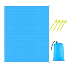 Angmet 便攜式沙灘野餐防水墊, 藍色