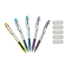 Hm Plus 史努比印花3色可擦原子筆 0.5mm 5入組, 混色, 1套