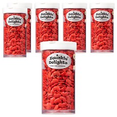 퀄리티스프링클 레드 빅 하트 스프링클, 6개, 70g