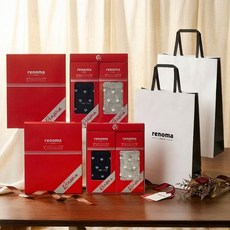 레노마 여성용 캐쥬얼 하트도트 양말 2종 선물세트 2세트 + 쇼핑백