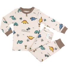 Maykids 男童款30支棉恐龍長袖長褲家居服套裝