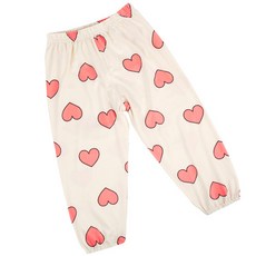 Maykids 童款印花桃皮絨長睡褲 愛心發射款