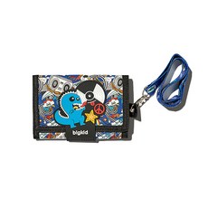 k.i.d 插畫圖案掛繩式3折短夾