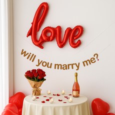 PARTYSHOW LOVE字樣鋁箔氣球 104cm, 紅色, 4個