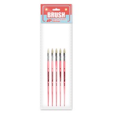 AwesomePainting FILBERT 豬鬃油畫平刷, 5個, 4號