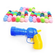 Ttpet 貓咪砰砰射擊槍 + 毛絨球 70入組, 混合顏色(槍), 隨機出貨(球), 1套