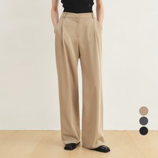 시티브리즈 여성용 링클 프리 베이직 원 턱 와이드 히든 밴딩 슬랙스 CTG3PT02