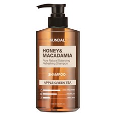 KUNDAL 昆黛爾 蜂蜜澳洲堅果香氛洗髮乳 蘋果綠茶香, 500ml, 1瓶