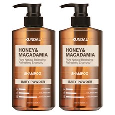 KUNDAL 昆黛爾 蜂蜜&夏威夷果洗髮精 寶寶爽身粉香, 500ml, 2瓶