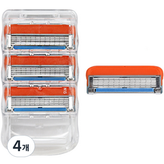 刮鬍刀片替換頭 橘色, 4個, 4入