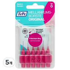 TePe 緹碧 I字型牙間刷牙間刷 原裝 0.4mm 粉色, 6入, 5個