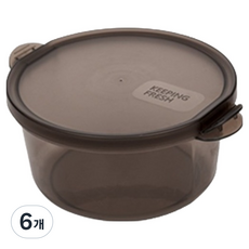 inbloom 易開提把保鮮盒 密封容器 圓形 煙燻黑, 6個, 800ml