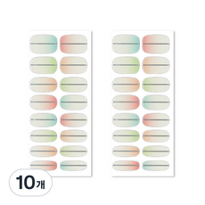 Bellancy 真實凝膠美甲貼 基本款美甲貼紙 16片, 簡約線條漸層, 10個