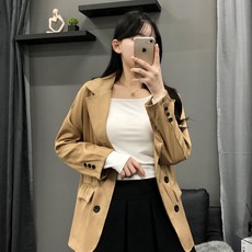 피어니스트 여성용 더블 버튼 자켓