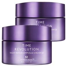 미샤 타임 레볼루션 나이트 리페어 앰플 크림 5X, 50ml, 2개