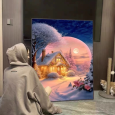 鑽石畫, 雪中月色, 1個
