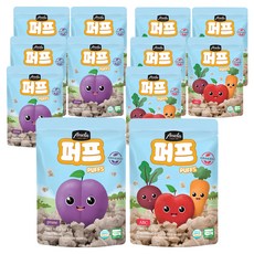 아넬라 유기농 퍼프 2종 x 3p 세트, 혼합맛(사과비트당근/푸룬), 240g, 2세트