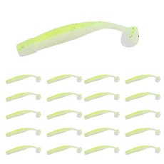 루어 나선형 테일 소프트 웜 페이크 미끼 6cm 20p, 1개, 2