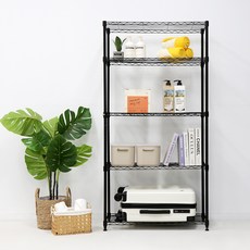 PaN EASY LIFE 735 金屬架 鐵製層架, 黑色, 5層