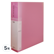 마이다스 클리어화일 인덱스 A4 100매, 분홍색, 5개