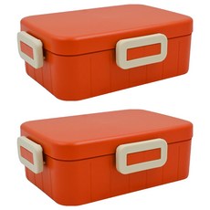 Skater 4點樂扣 塑膠便當盒 650ml, 紅色, 1個