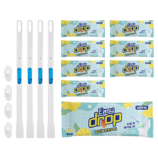 이지드롭 변기크리너 핸들 2p + 레몬향 리필 브러쉬 12p x 4팩, 2세트, 320ml