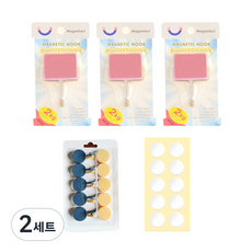 다다 고리자석 3p + 후크걸이 10p + 초강력 테이프 10p, 핑크(고리자석), 랜덤발송(후크걸이), 투명(테이프), 2세트