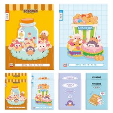 YOUNG ART Sosofun 1000 小學寬格聯絡簿 筆記本 10入, 隨機出貨, 1個