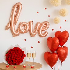 파티쇼 메세지 은박풍선 러브 104cm, 로즈골드, 2개