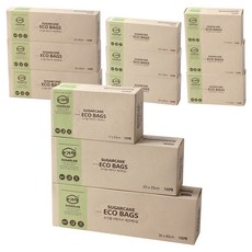 슈가랩 사탕수수 에코백 대 30cm x 40cm 100p + 중 25cm x 35cm 100p + 소 17cm x 25cm 100p 세트, 혼합, 4세트