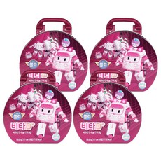 ROBOCAR POLI 維他命D錠片 安寶鐵盒裝 水蜜桃口味, 18顆, 4盒