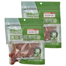 Chewy Time 健康時刻 小型犬螺旋多效潔牙骨，起司+雞肉(短)口味，無添加防腐劑, 起司 + 雞肉, 135g, 2包