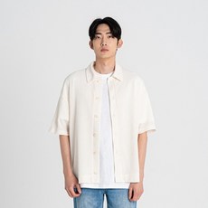 Kinloch 男士半袖華夫格翻領開襟衫