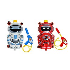 宇宙機器人後背包水槍 2件組, 藍色+紅色