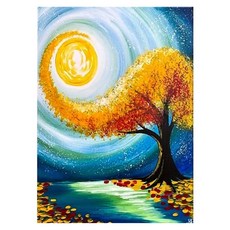 鑽石畫 ZSD3552, 金色樹, 1個